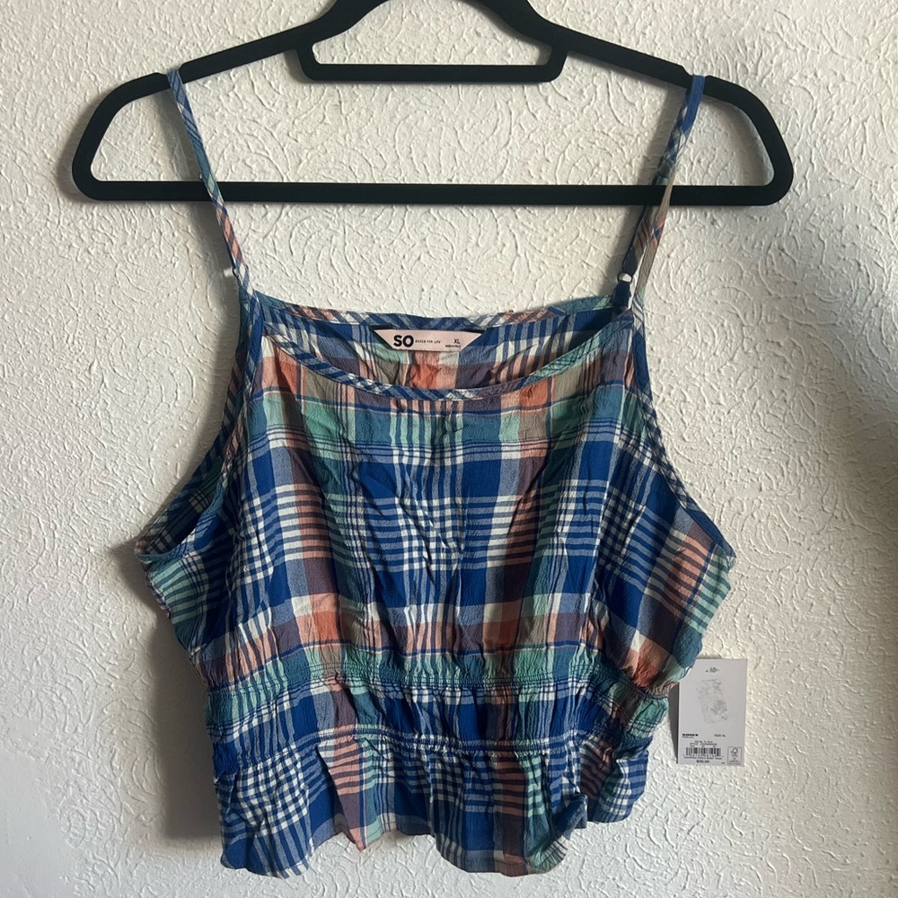 SO Plaid Crop Camisole